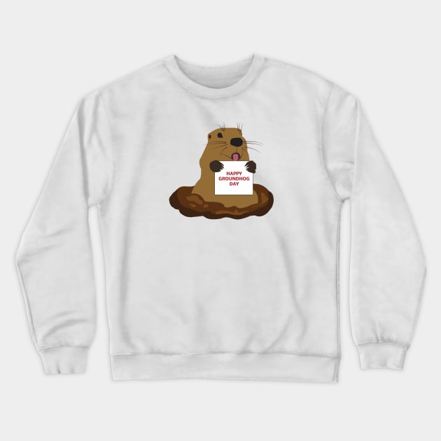 Happy Groundhog Day Crewneck Sweatshirt by dddesign